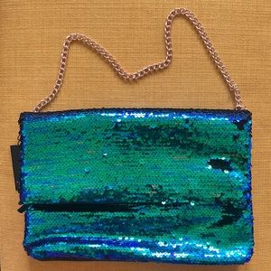 🍊 Mermaid sequin envelope clutch with removable strap